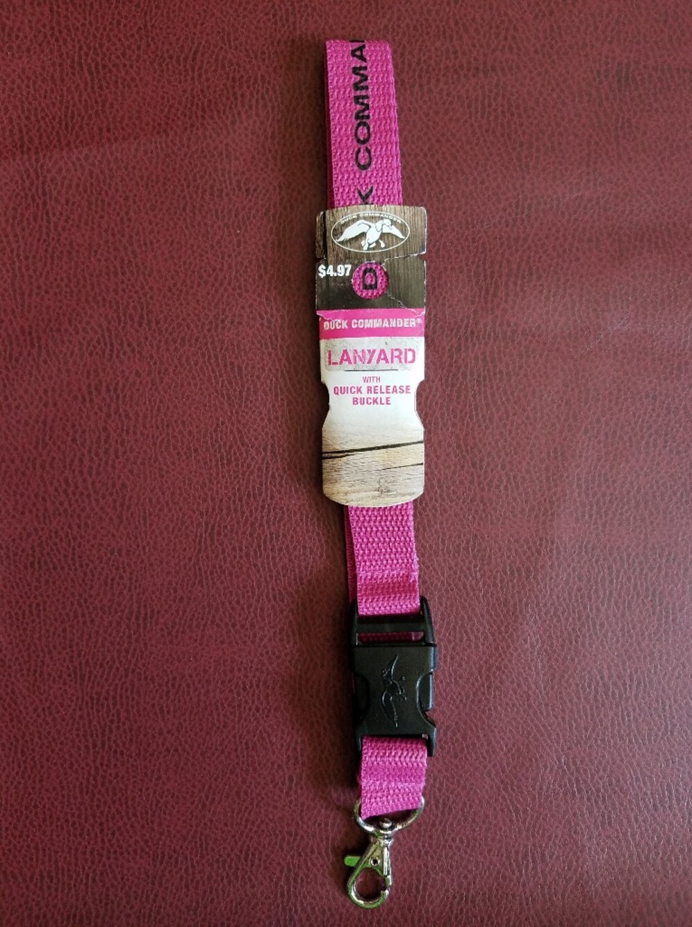 Duck Commander Pink Lanyard Key Holder Keychain Quick Release Buckle Dynasty